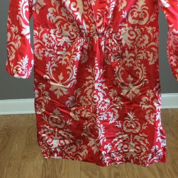 XS Merona coral pink damask print swimsuit cover up - Picture 7 of 16